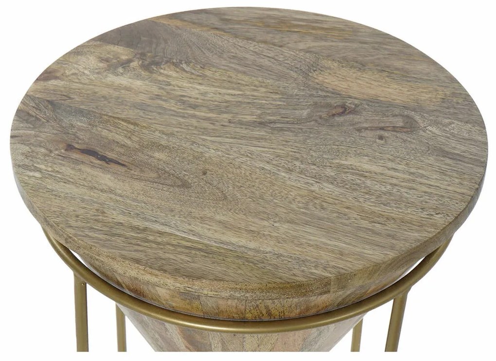 Βοηθητικό Τραπέζι DKD Home Decor Μέταλλο Ξύλο από Μάνγκο (40 x 40 x 45 cm)