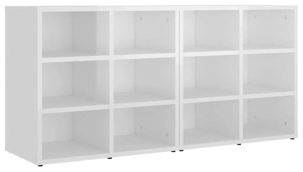 vidaXL Παπουτσοθήκες 2 τεμ. Γυαλιστερό Λευκές 52,5 x 30 x 50 εκ.
