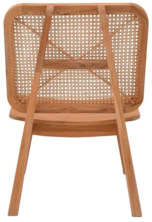 Καρέκλα Viborg φυσικό teak ξύλο-φυσικό rattan 60x75x87εκ 60x75x87 εκ.