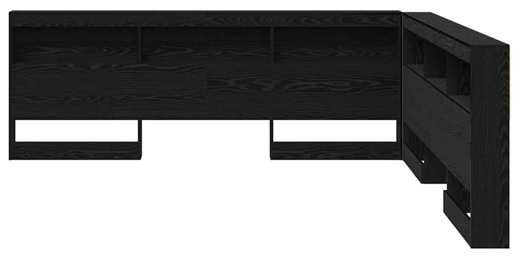 vidaXL Κεφαλάρι Αποθήκης με ράφι Μαύρη Οξυά 180 cm Επεξεργασμένο ξύλο