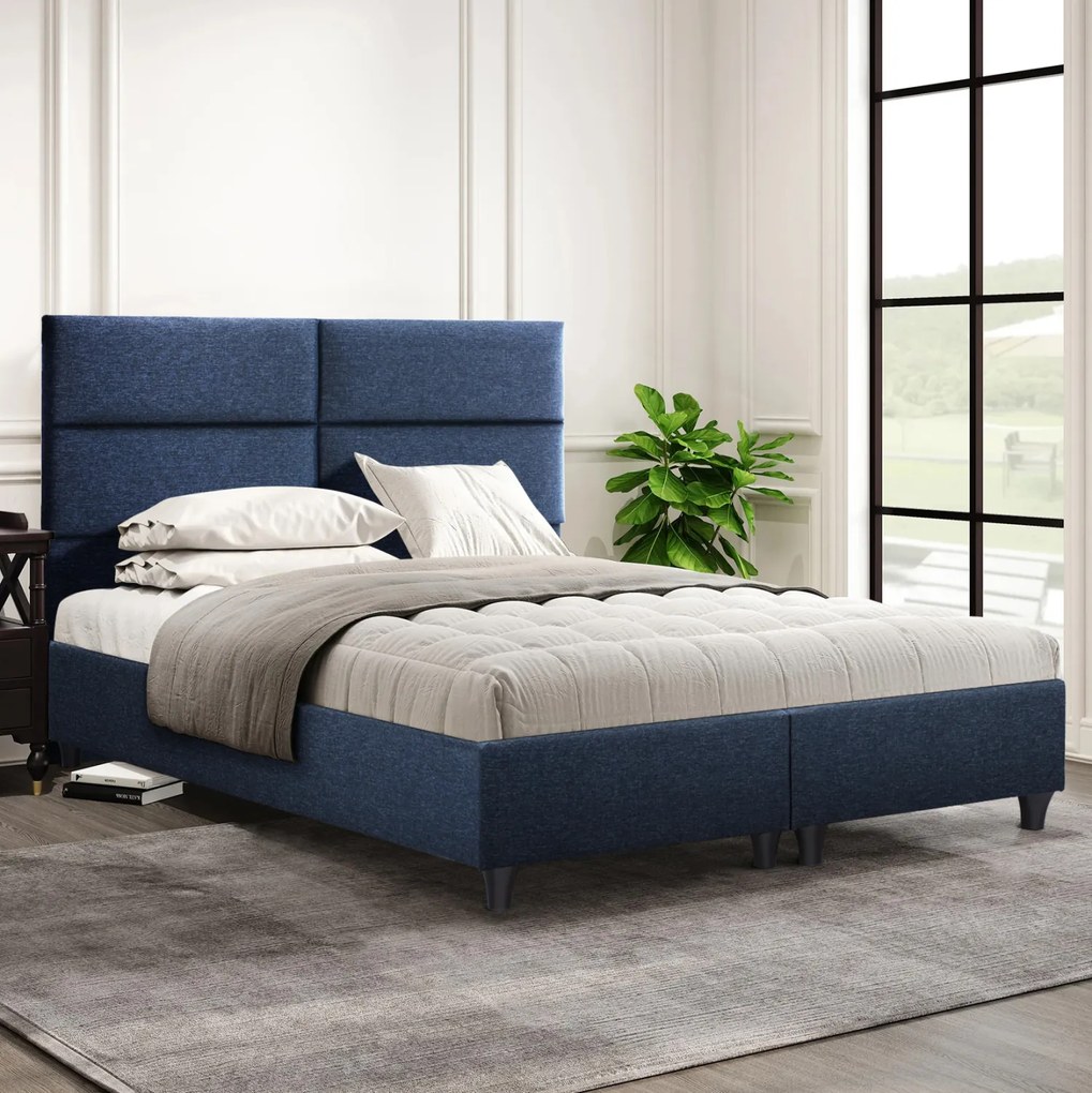ΚΡΕΒΑΤΙ MILO ΑΠΟ ΜΠΛΕ ΥΦΑΣΜΑ HM616.08 ΓΙΑ ΣΤΡΩΜΑ 160x200 εκ. - 0533634 - HM616.08