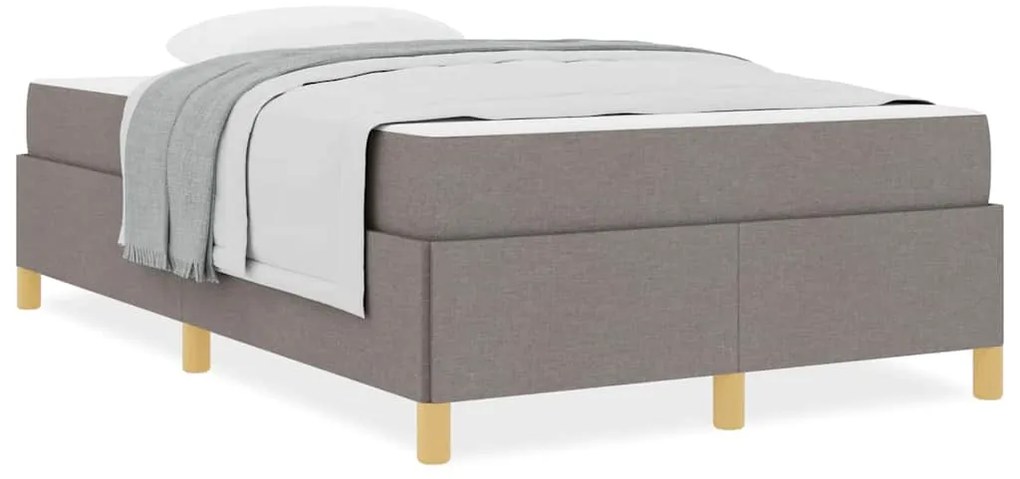 vidaXL Κρεβάτι με ελατήρια Ταμπά και Λευκό 120 x 190 cm ύφασμα