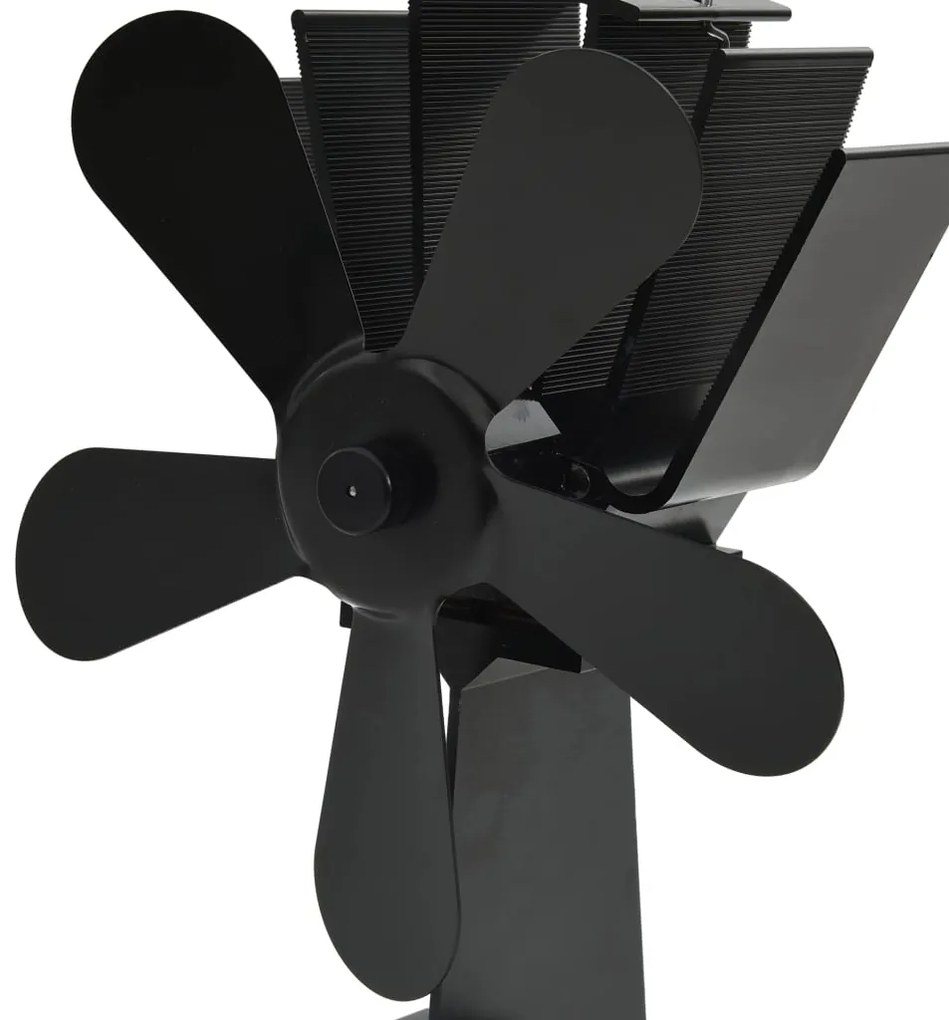 vidaXL Αερόθερμο Σόμπας Μαύρο με 5 Πτερύγια