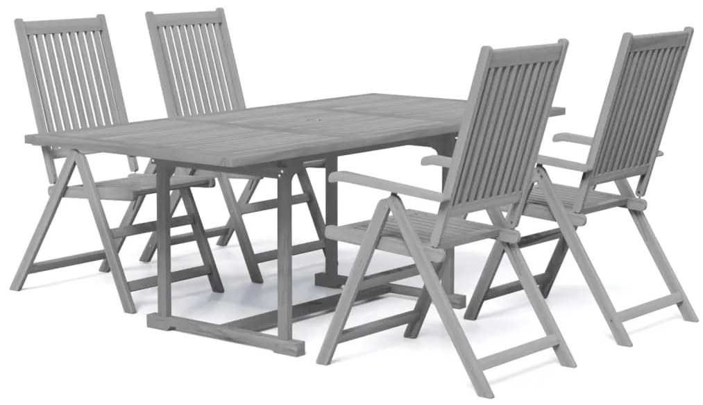 vidaXL Σετ Τραπεζαρίας Κήπου 5 Τεμαχίων από Μασίφ Ξύλο Ακακίας