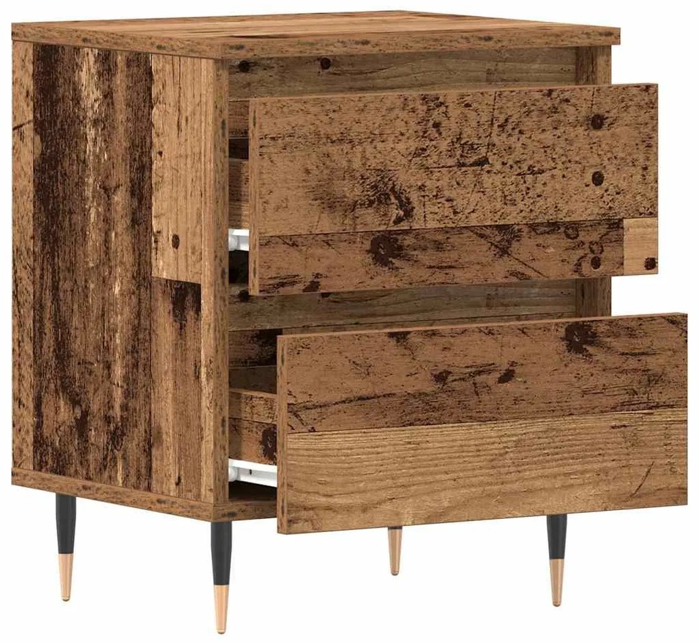 vidaXL Κομοδίνο 2 pcs Παλαιό ξύλο 40 x 35 x 50 εκ. Επεξεργασμένο ξύλο