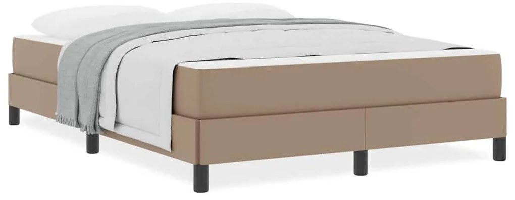 vidaXL Σκελετός Κρεβατιού με στρώμα Καπουτσίνο 140 x 200 cm ύφασμα