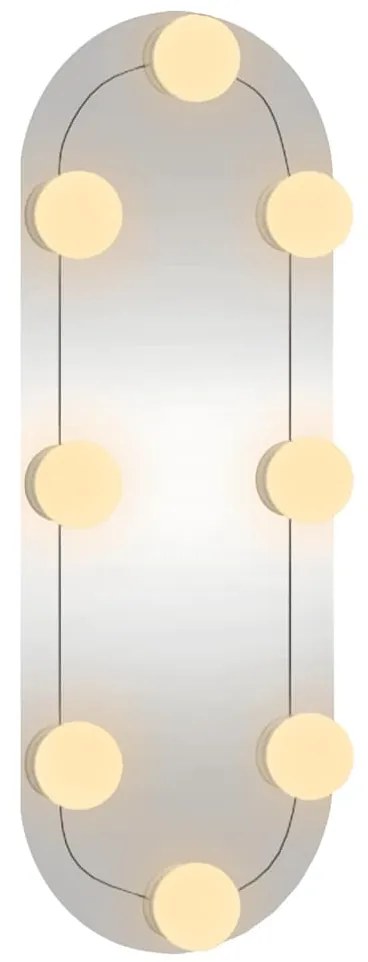 vidaXL Καθρέφτης Τοίχου Οβάλ με Φώτα LED 15x40 εκ. από Γυαλί