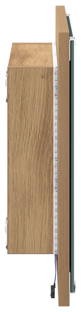 vidaXL LED Καθρέφτης Μπάνιο Ξυλεία Δρυός 40x8.5x37 εκ Επεξεργασμένο Ξύλο