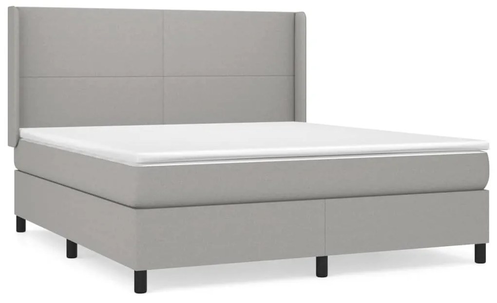 vidaXL Κρεβάτι Boxspring με Στρώμα Αν. Πράσινο 160x200εκ Υφασμάτινο