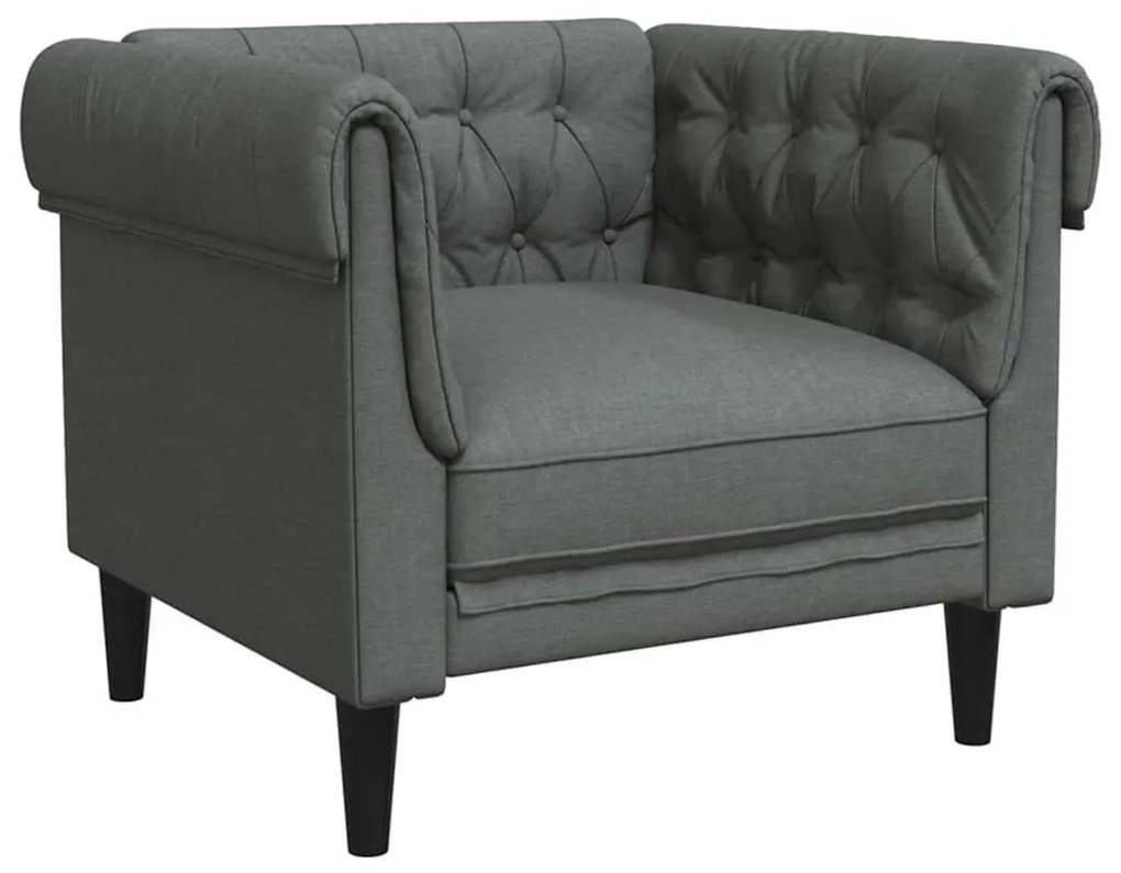 vidaXL Καναπές σαλονιού 3 pcs Σκούρο Γκρι ύφασμα