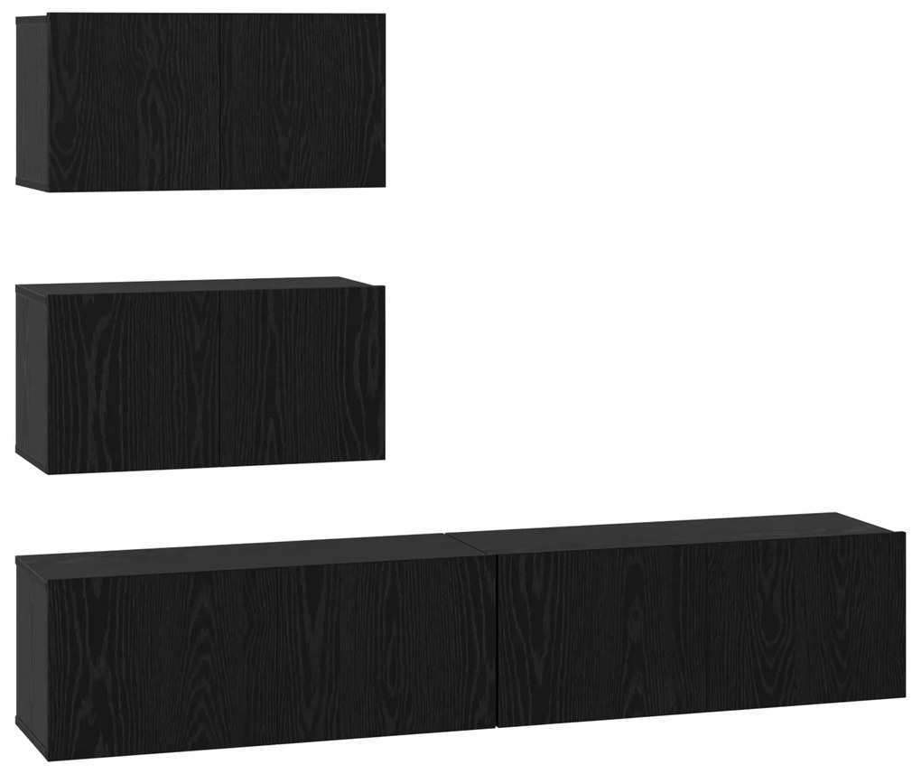 vidaXL Σετ επίπλου τηλεόρασης 4 pcs Μαύρη δρυς 100 x 30 x 30 cm