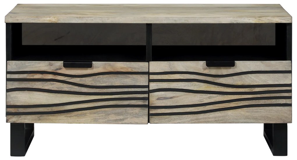 vidaXL Τραπεζάκι σαλονιού with Drawer Άσπρο, Μαύρο 80 x 54 x 40 εκ