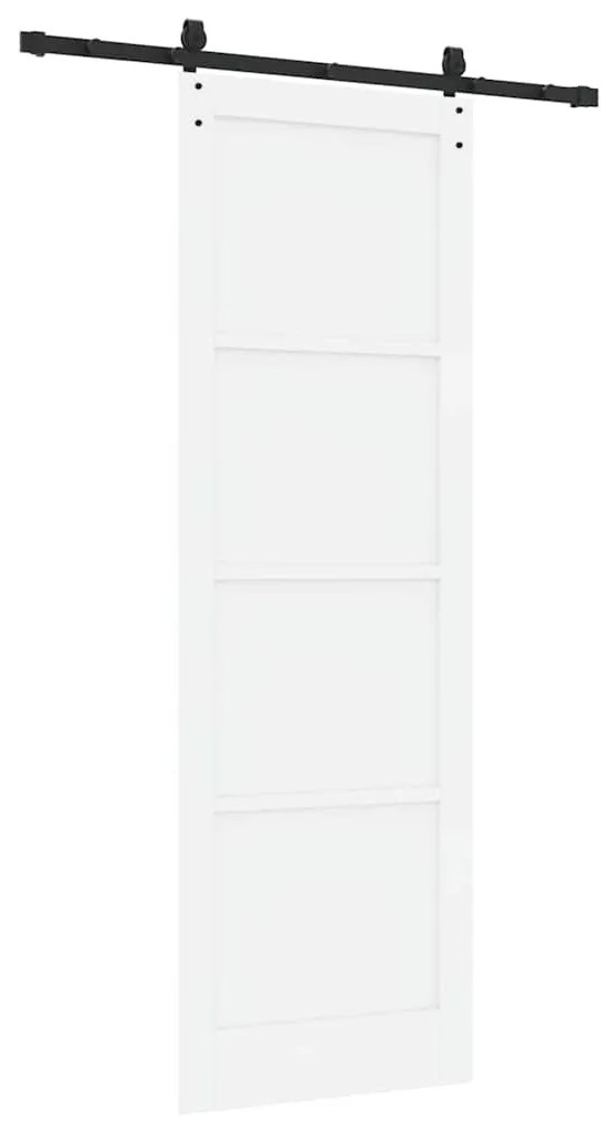 vidaXL Συρόμενη Πόρτα Χειροκίνητος Λευκό 78 x 232 cm Μασίφ ξύλο πεύκου