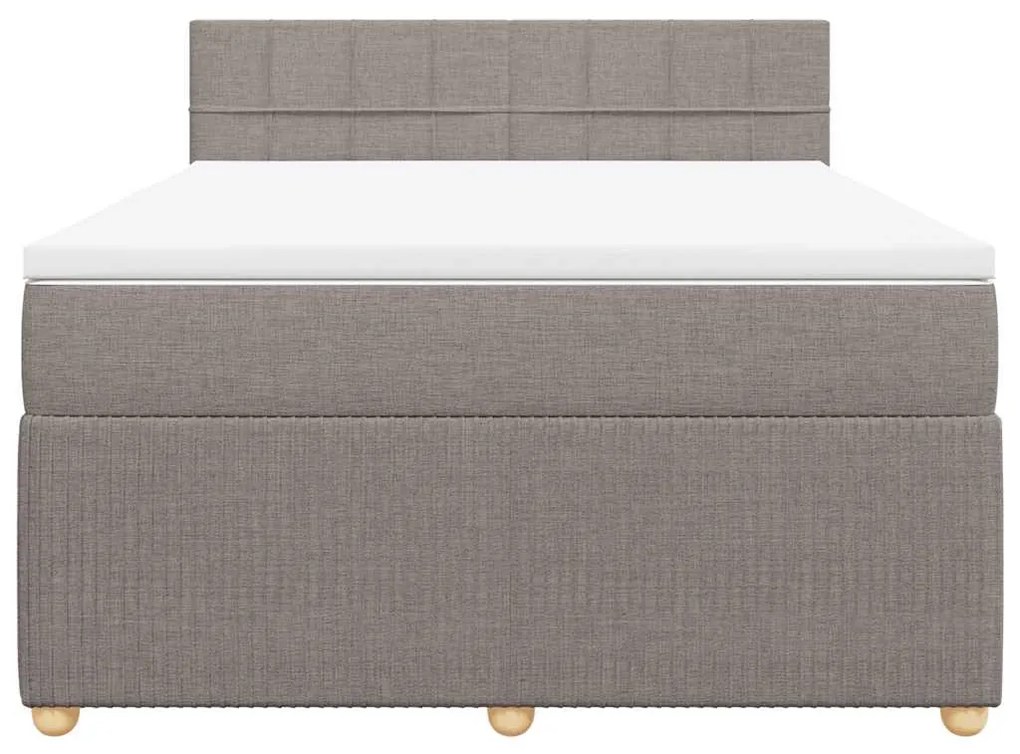 vidaXL Κρεβάτι Boxspring με Στρώμα Taupe 140x200 εκ. Υφασμάτινο