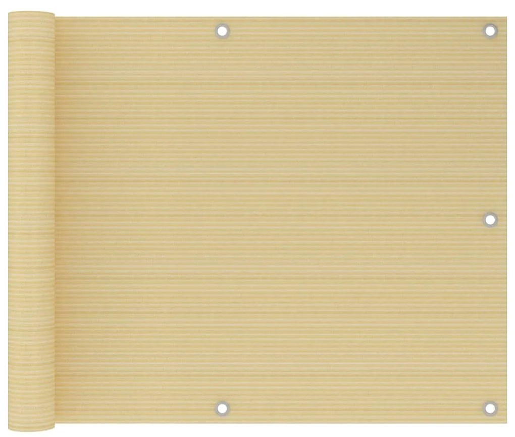 vidaXL Διαχωριστικό Βεράντας Μπεζ 75 x 500 εκ. από HDPE