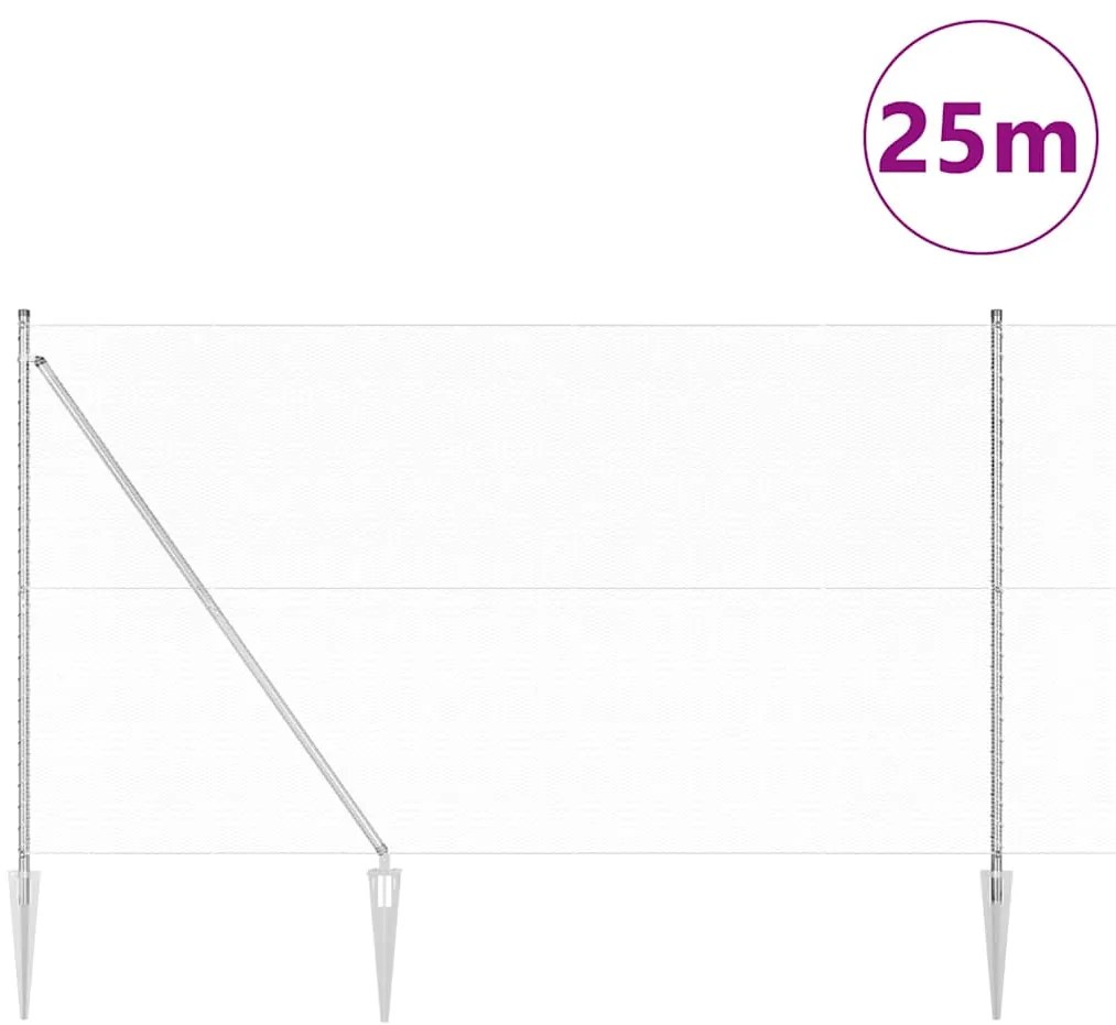 vidaXL Στύλος Περιφράξεων Ασημί 25 x 1,5 μ (πλέγμα 13 χιλ.) Ατσάλι