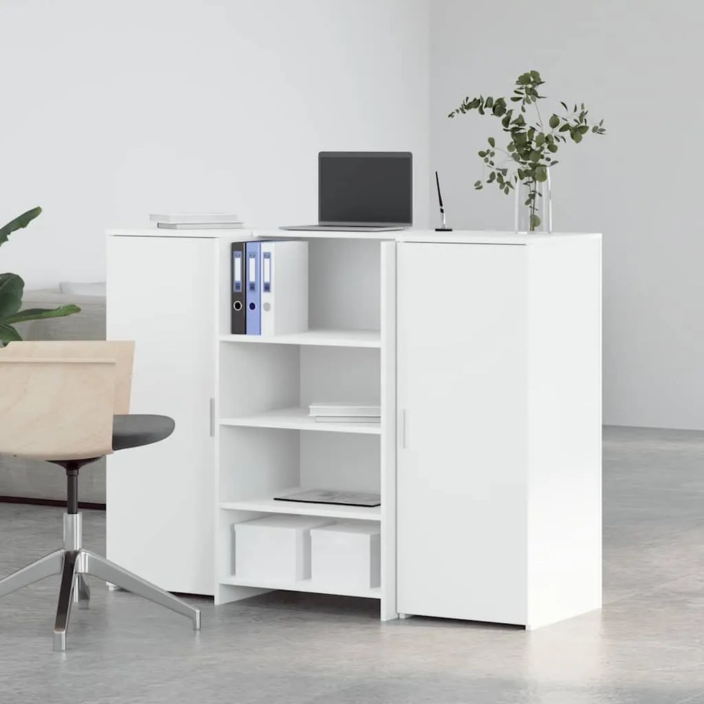 vidaXL Γραφείο υποδοχής Λευκό 135x50x103,5 cm Κατασκευασμένο ξύλο