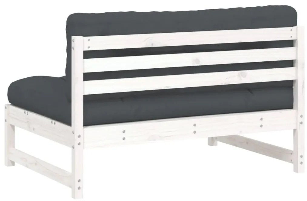 vidaXL Καναπές Μεσαίος Λευκός 120 x 80 εκ. από Μασίφ Ξύλο Πεύκου