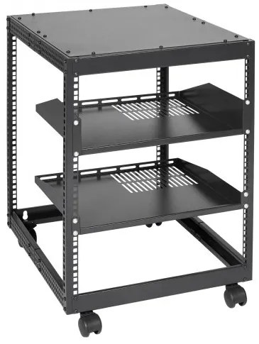 VEVOR 12U Open Frame Server Rack, 15&#039;&#039;-40&#039;&#039; Adjustable Depth, Free Standing or Wall Mount Network Server Rack, 4 Post AV Rack with Casters, Holds All Your Networking IT Equipment AV Gear Router Modem