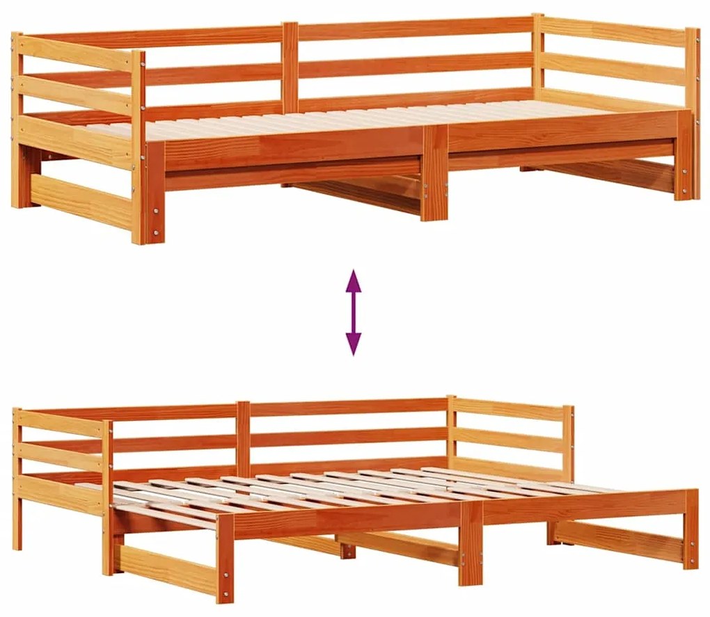 vidaXL Καναπές Κρεβάτι Συρόμενος Χωρίς Στρώμα 80x200 εκ. &amp; Συρτάρια