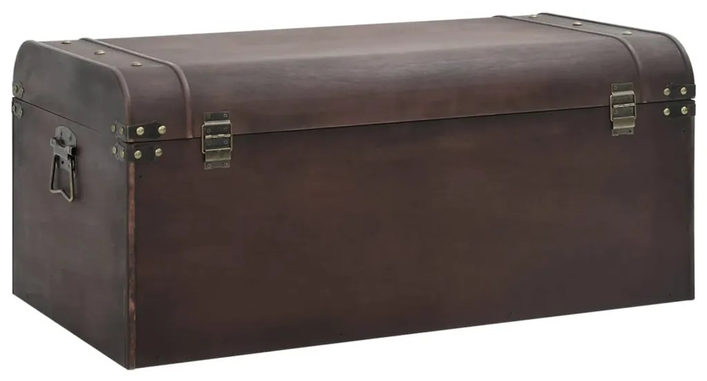vidaXL Σεντούκι με Μάνταλα Σκούρο Καφέ 90x50x39,5 εκ. Κόντρα Πλακέ