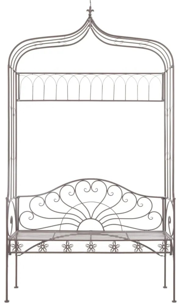 vidaXL Παγκάκι Κήπου Αντικέ Καφέ 122 εκ. Σιδερένιο