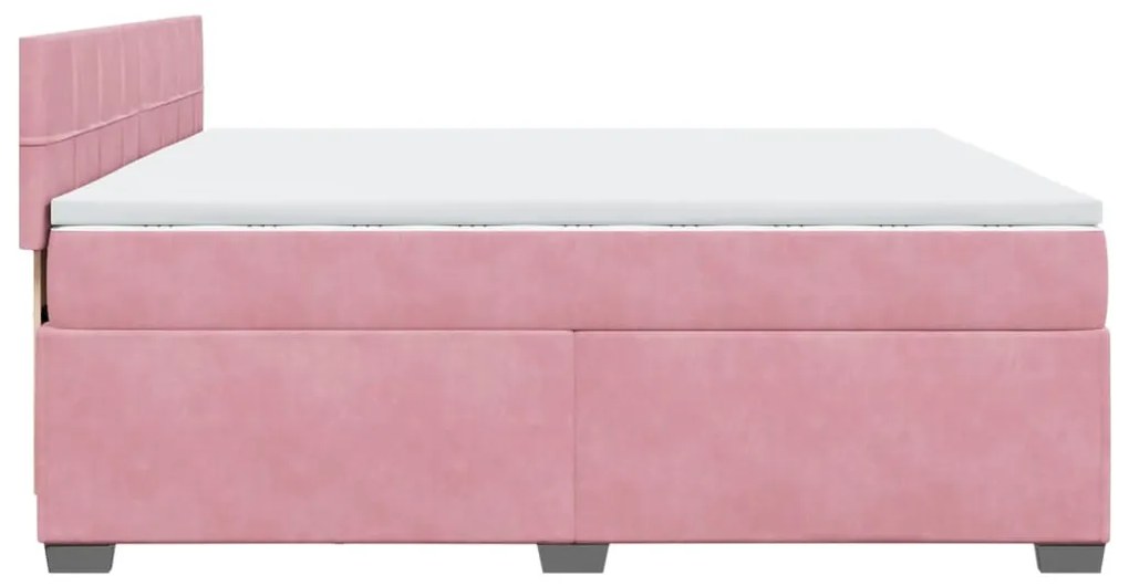 ΚΡΕΒΑΤΙ BOXSPRING ΜΕ ΣΤΡΩΜΑ ΡΟΖ 200X200 ΕΚ. ΒΕΛΟΥΔΙΝΟ 3288707