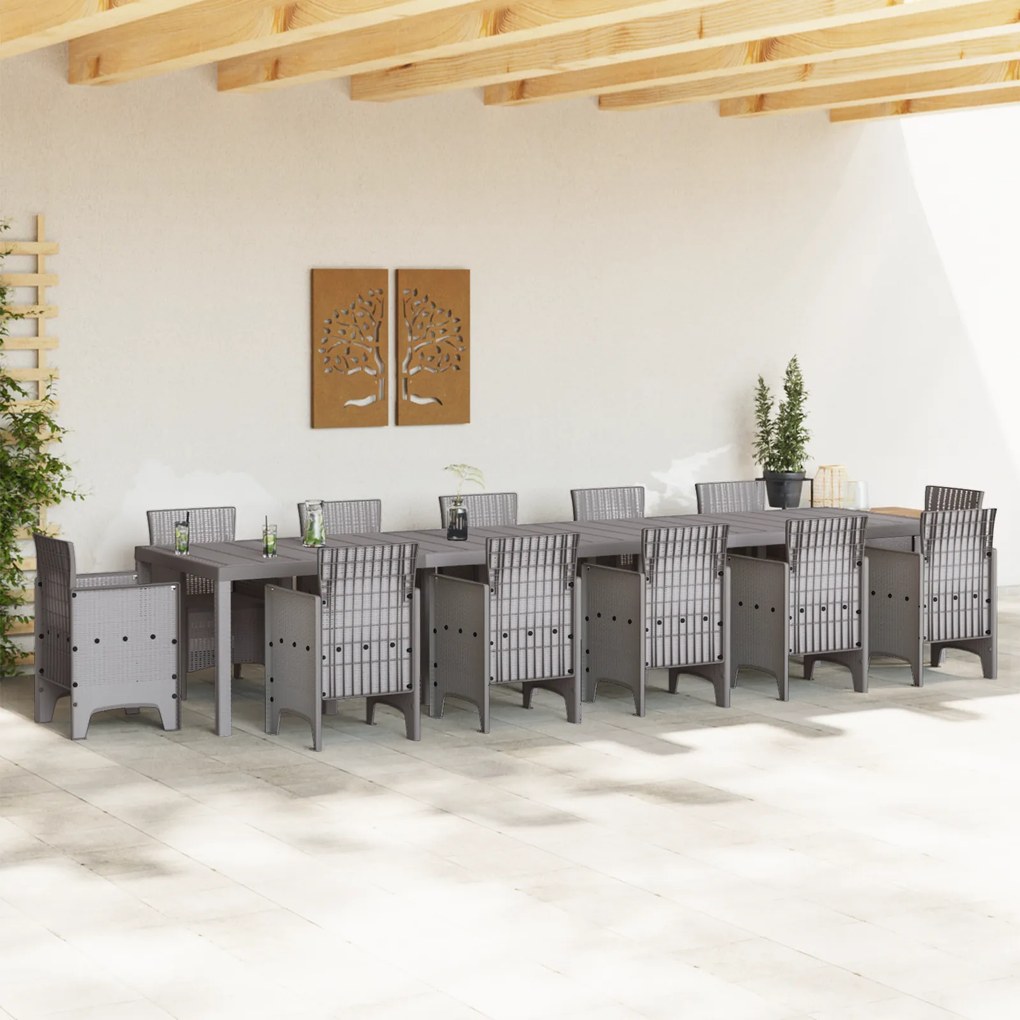 vidaXL Τραπέζι Κήπου Ανοιχτό γκρι 400 x 100 x 73 εκ. συνθετικό ρατάν