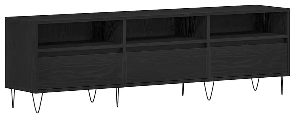 vidaXL Ντουλάπι TV Μαύρη δρυς 150 x 30 x 44.5 εκ. Επεξεργασμένο ξύλο