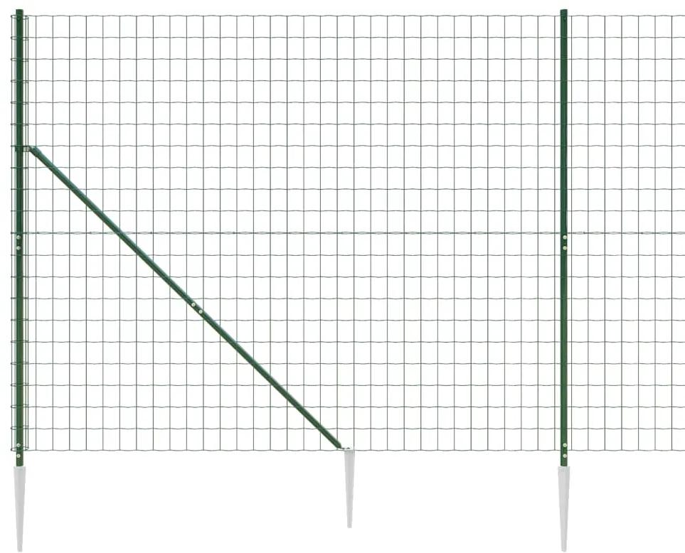 vidaXL Συρματόπλεγμα Περίφραξης Πράσινο 2,2 x 10 μ. με Καρφωτές Βάσεις