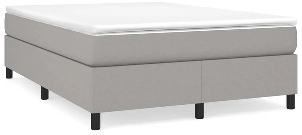 vidaXL Κρεβάτι Boxspring με Στρώμα Ανοιχτό Γκρι 140x200 εκ. Υφασμάτινο