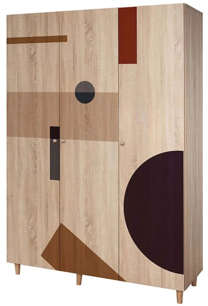 Ντουλάπα Τρίφυλλη Lena 869VEL8659 135x52x192cm Multi Three Door