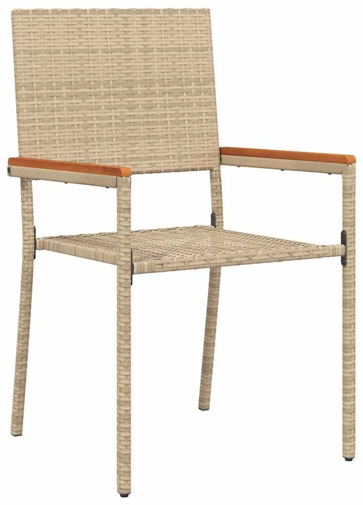 vidaXL Καρέκλες κήπου που σωριάζονται 4 pcs Κρέμα, Καφέ