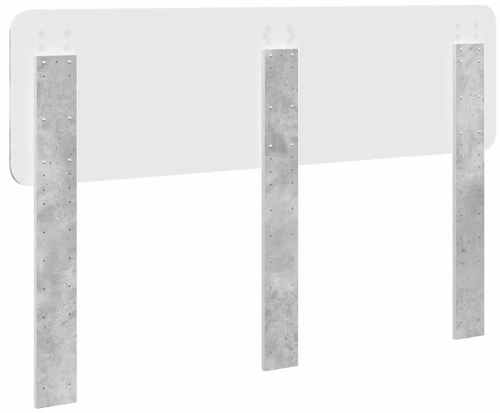 vidaXL Κεφαλάρι με κεφαλάρι Σκυρόδεμα Γκρι 160 cm Επεξεργασμένο ξύλο