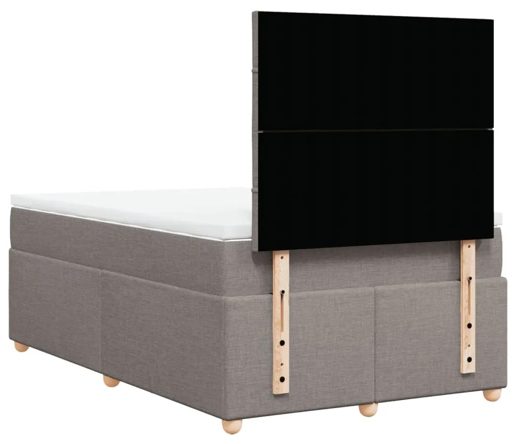 vidaXL Κρεβάτι Boxspring με Στρώμα Taupe 120x200 εκ. Υφασμάτινο