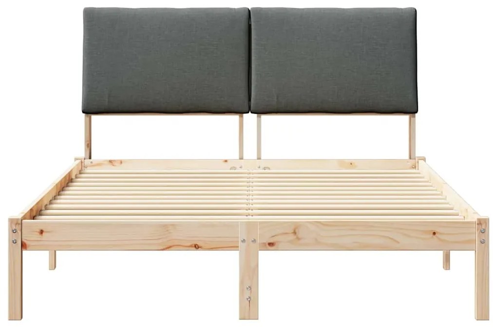 vidaXL Σκελετός Κρεβατιού Καφέ και σκούρο γκρι 140 x 190 cm