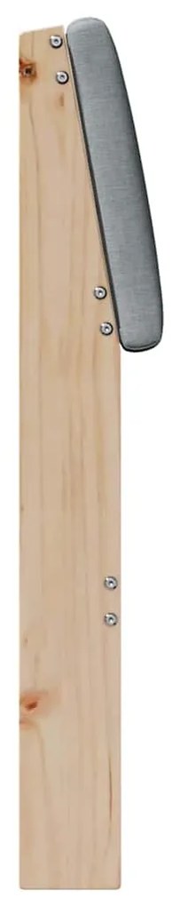 vidaXL Ταπετσαρισμένο κεφαλάρι Ανοιχτό γκρι 75 cm Στερεά ξυλεία πεύκου