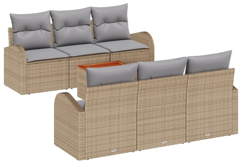 vidaXL Σετ Καθισμάτων Κήπου 7 pcs Beige, ανοιχτό γκρι Μέτριο