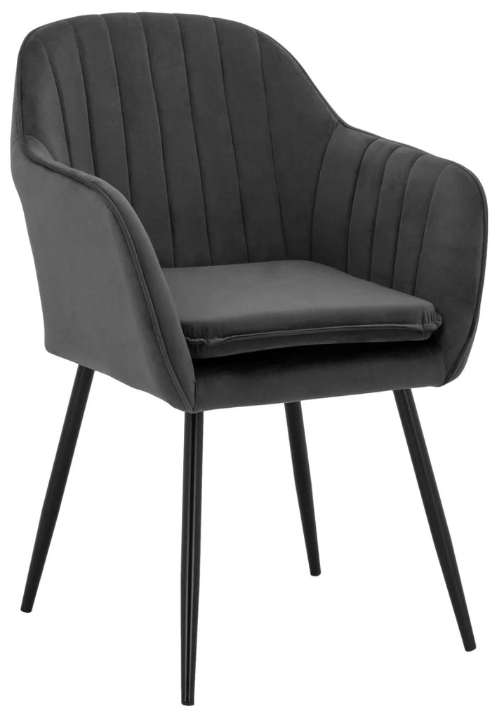 Καρέκλα SAWYER Βελούδο Γκρί 53x60x76Y εκ. 2αδα 53x60x76 εκ.