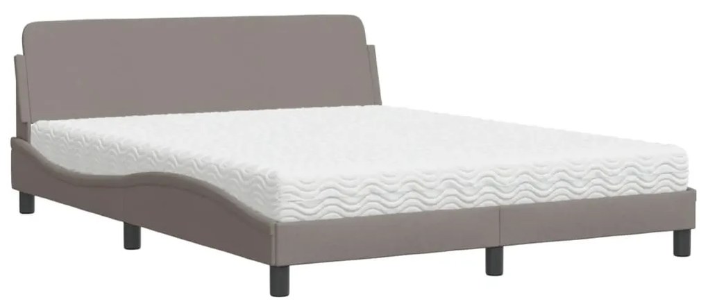 vidaXL Κρεβάτι Taupe 160x200 εκ. Υφασμάτινο