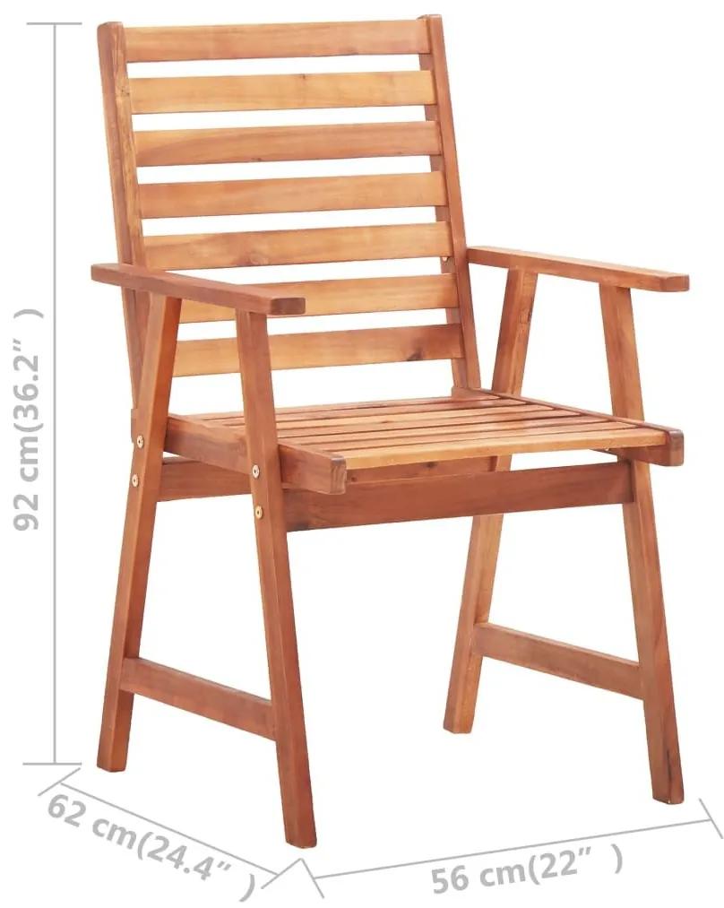 Καρέκλες Τραπεζαρίας Εξ. Χώρου 2 τεμ. Ξύλο Ακακίας με Μαξιλάρια - Μπεζ-Γκρι