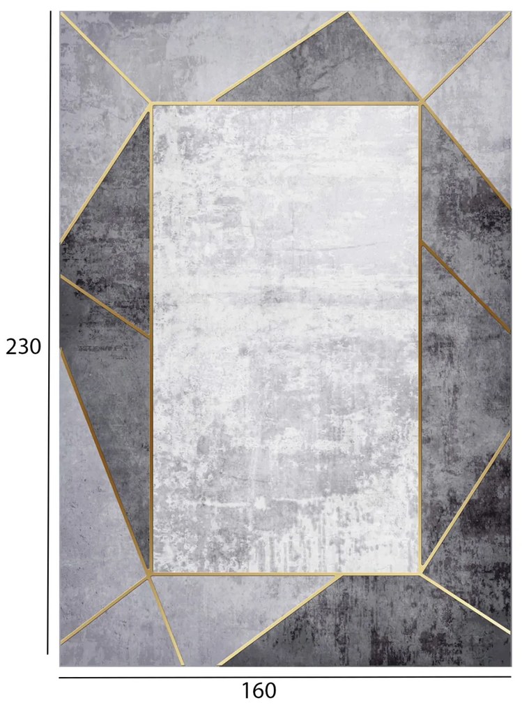 Χαλί Σαλονιού Με Κρόσια Josiane Γκρι 160x230 Εκ.