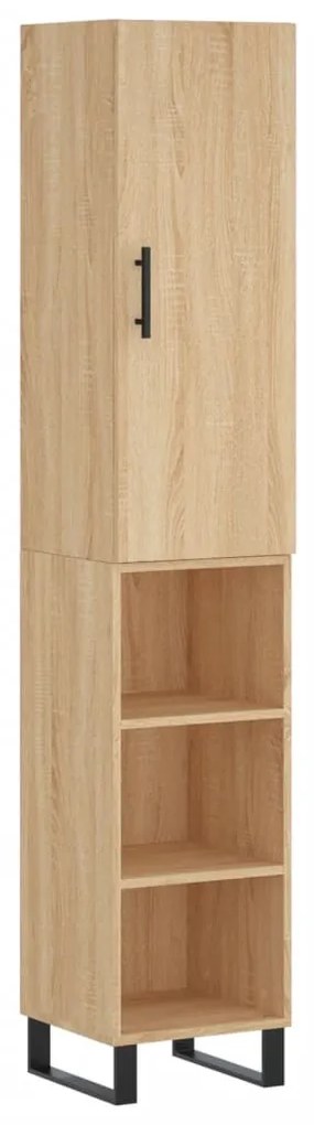 vidaXL Μπουφές Sonoma δρυς 34,5 x 34 x 180 εκ. από Επεξεργασμένο Ξύλο