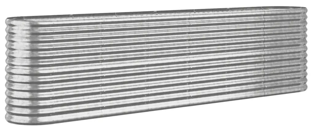 vidaXL Ζαρντινιέρα Ασημί 260x40x68 εκ. Γαλβανισμένος χάλυβας