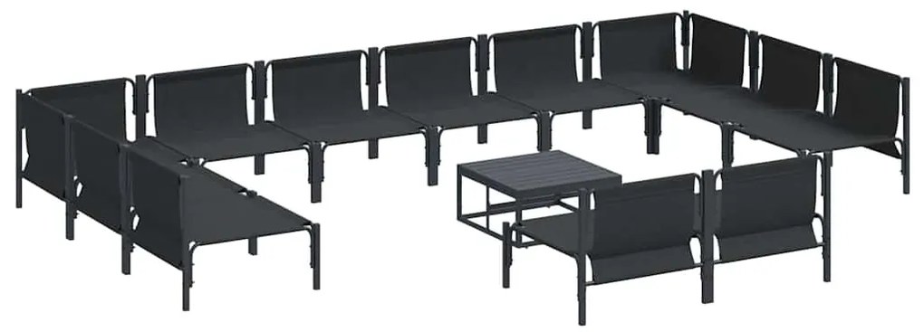 vidaXL Σετ Καναπέ Κήπου 13 pcs Ανθρακί Ατσάλι