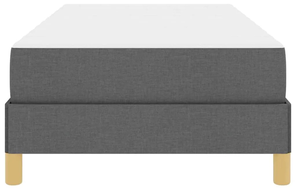 vidaXL Κρεβάτι με ελατήρια Σκούρο γκρι και Καφέ 90 x 190 cm