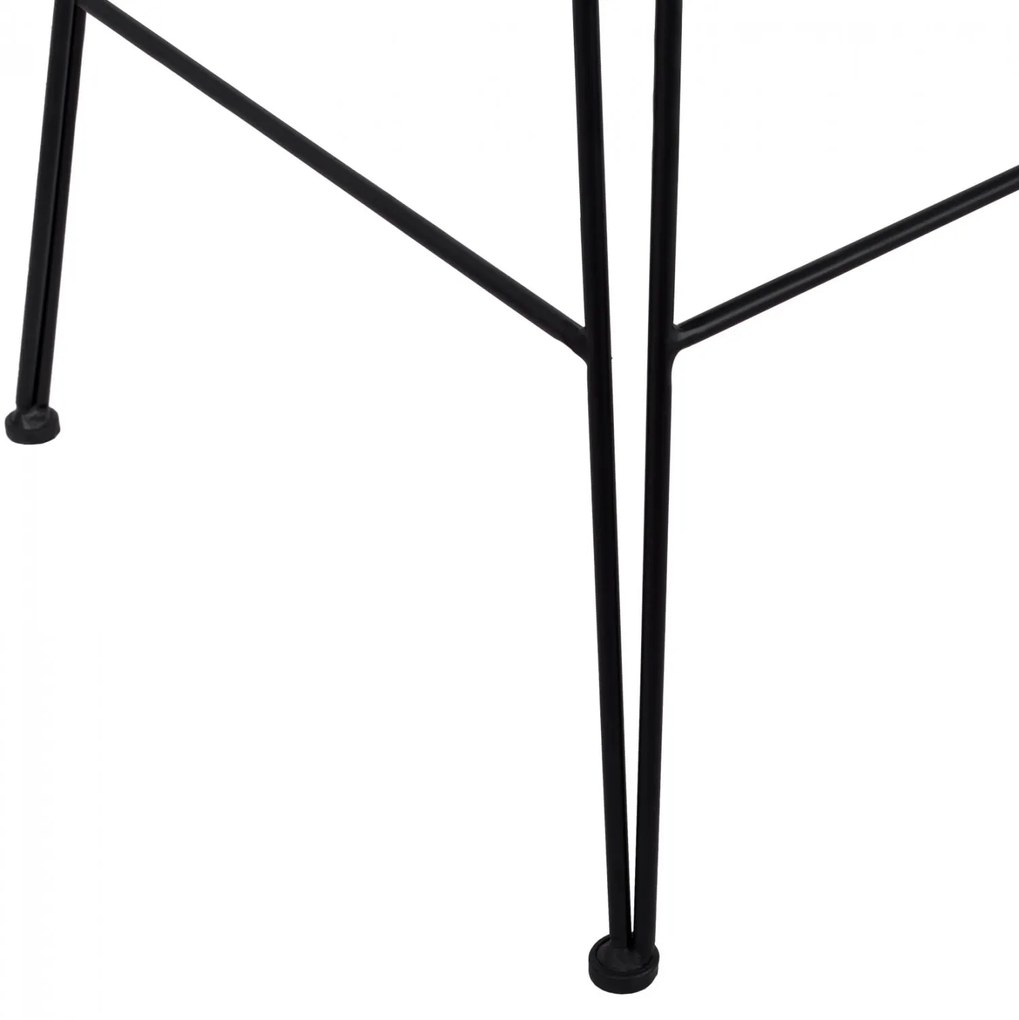 Σκαμπό Μπαρ ALLEGRA C5452 Μεταλλικό με Μπέζ Wicker & Μαξιλάρι 56x60x109 εκ. 56x60x109 εκ.