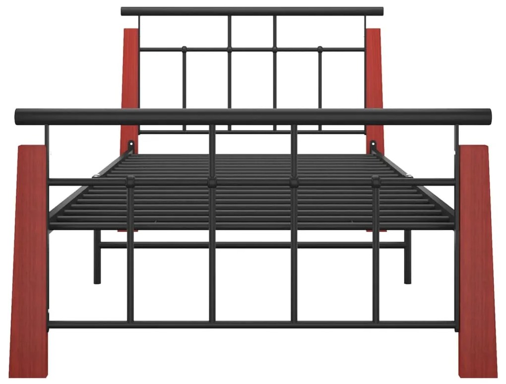 vidaXL Πλαίσιο Κρεβατιού 90 x 200 εκ. Μέταλλο &amp; Μασίφ Ξύλο Δρυός