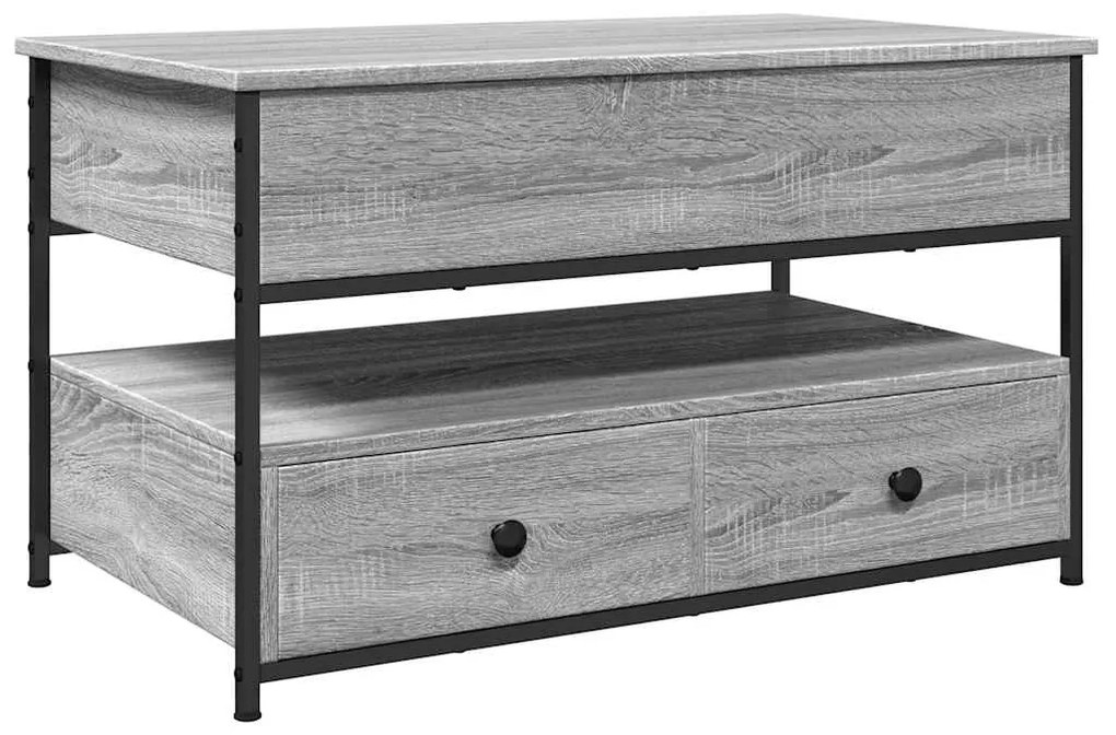 vidaXL Τραπεζάκι Σαλονιού Γκρι Sonoma 85x50x50 εκ. Επεξ. Ξύλο/Μέταλλο