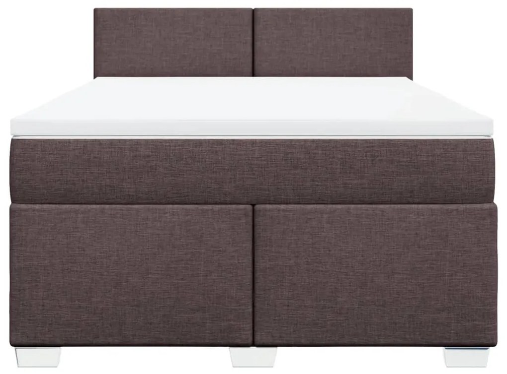 ΚΡΕΒΑΤΙ BOXSPRING ΜΕ ΣΤΡΩΜΑ ΣΚΟΥΡΟ ΚΑΦΕ 160X200 ΕΚ ΥΦΑΣΜΑΤΙΝΟ 3288235